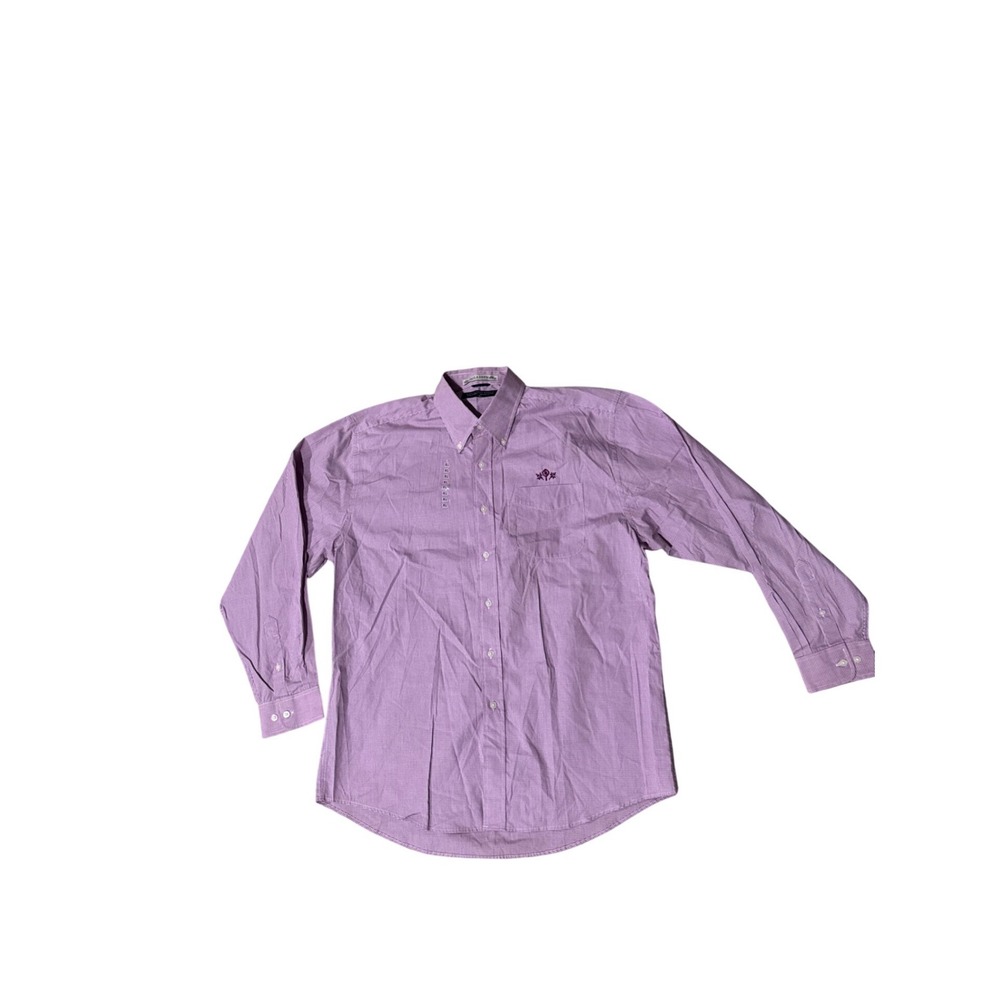 The Paula Deen Store Nantucket Poplin Shirt Mens XL Purple Gingham Pima Cotton